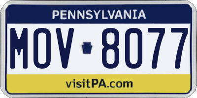 PA license plate MOV8077