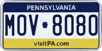 PA license plate MOV8080