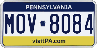 PA license plate MOV8084
