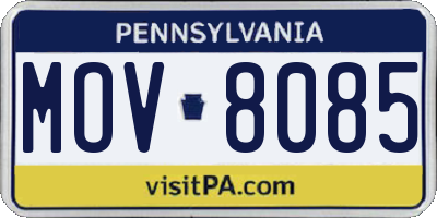 PA license plate MOV8085