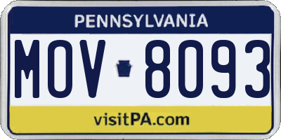 PA license plate MOV8093
