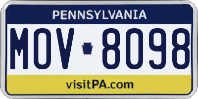 PA license plate MOV8098