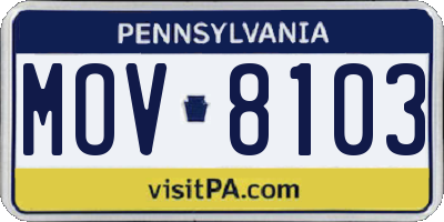 PA license plate MOV8103