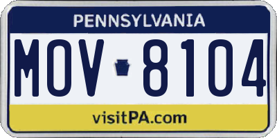 PA license plate MOV8104