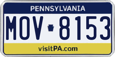 PA license plate MOV8153