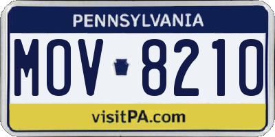 PA license plate MOV8210