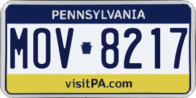 PA license plate MOV8217