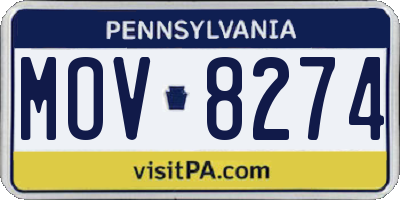 PA license plate MOV8274