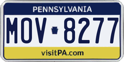 PA license plate MOV8277