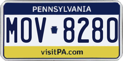 PA license plate MOV8280