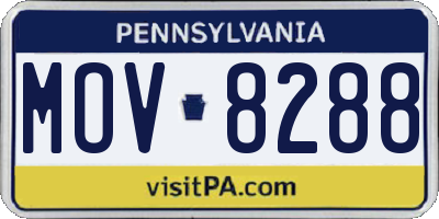 PA license plate MOV8288