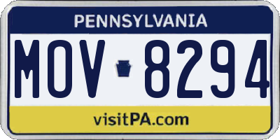 PA license plate MOV8294