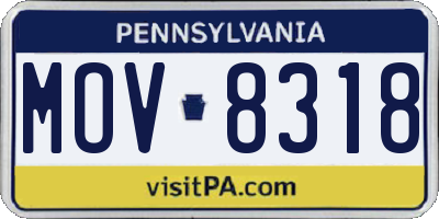 PA license plate MOV8318
