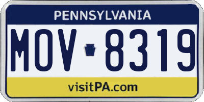 PA license plate MOV8319