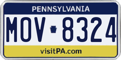 PA license plate MOV8324