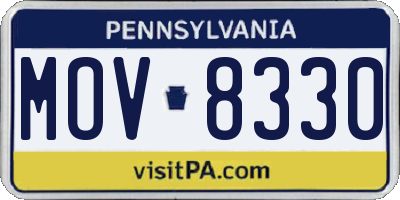 PA license plate MOV8330