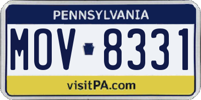 PA license plate MOV8331