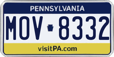 PA license plate MOV8332