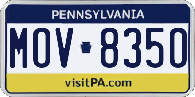 PA license plate MOV8350