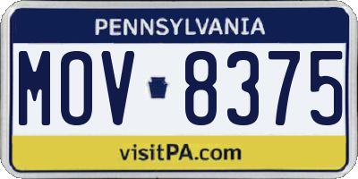 PA license plate MOV8375