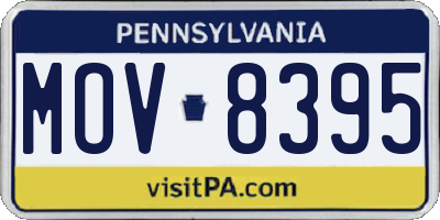 PA license plate MOV8395