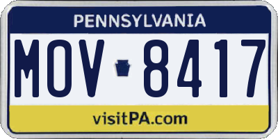 PA license plate MOV8417