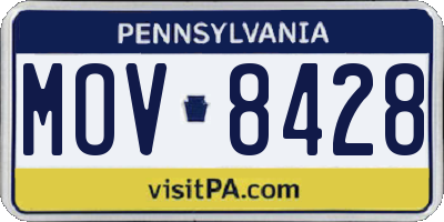 PA license plate MOV8428