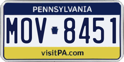 PA license plate MOV8451