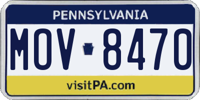 PA license plate MOV8470