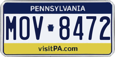 PA license plate MOV8472