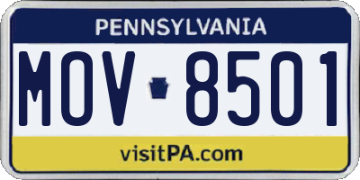 PA license plate MOV8501