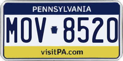 PA license plate MOV8520
