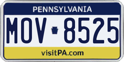 PA license plate MOV8525