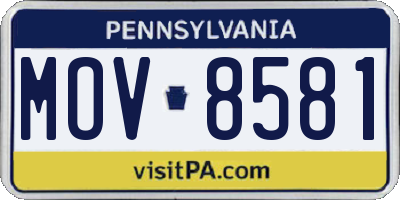 PA license plate MOV8581