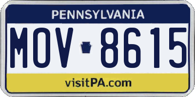 PA license plate MOV8615