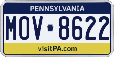 PA license plate MOV8622