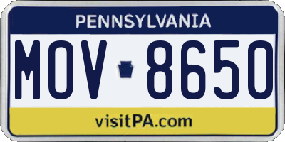 PA license plate MOV8650