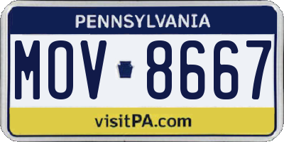PA license plate MOV8667