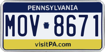PA license plate MOV8671