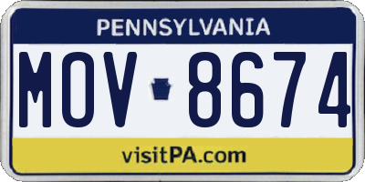 PA license plate MOV8674