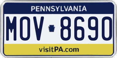 PA license plate MOV8690