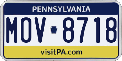 PA license plate MOV8718