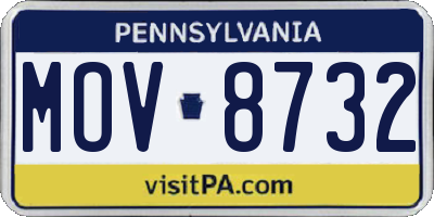 PA license plate MOV8732