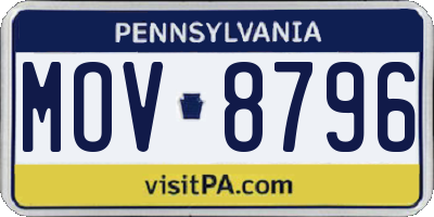 PA license plate MOV8796