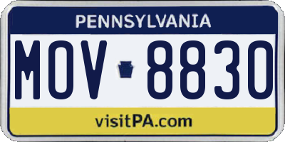 PA license plate MOV8830