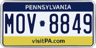 PA license plate MOV8849