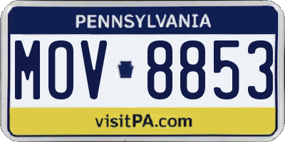 PA license plate MOV8853