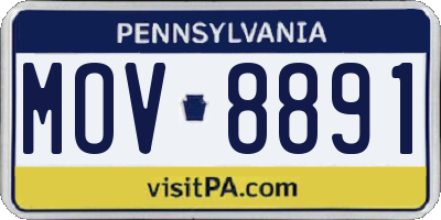 PA license plate MOV8891