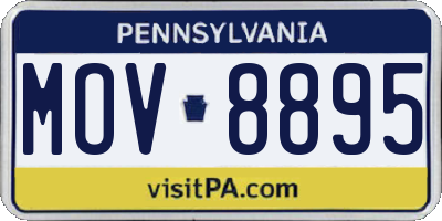 PA license plate MOV8895