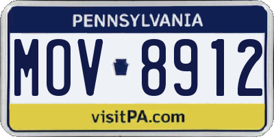 PA license plate MOV8912